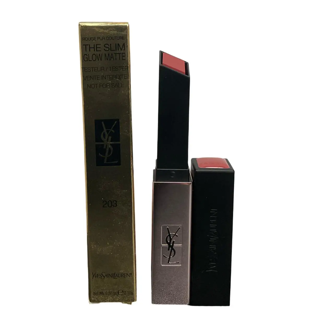 Yves Saint Laurent Ysl Rouge Pur Couture The Slim Glow Matte Lipstick 203 Restricted Pink 2g T - Pink