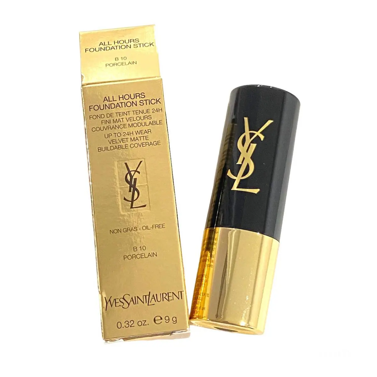 Ysl All Hours Stick Foundation B10 Porcelain Yves Saint Laurent .32 oz