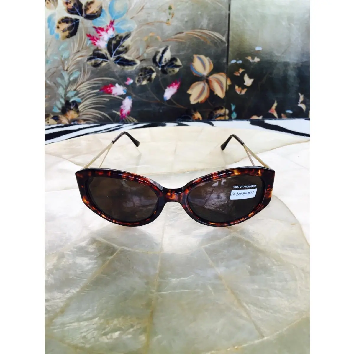 Gold Cross Vintage Sunglasses - 1970`s - 80`s by Yves Saint Laurent