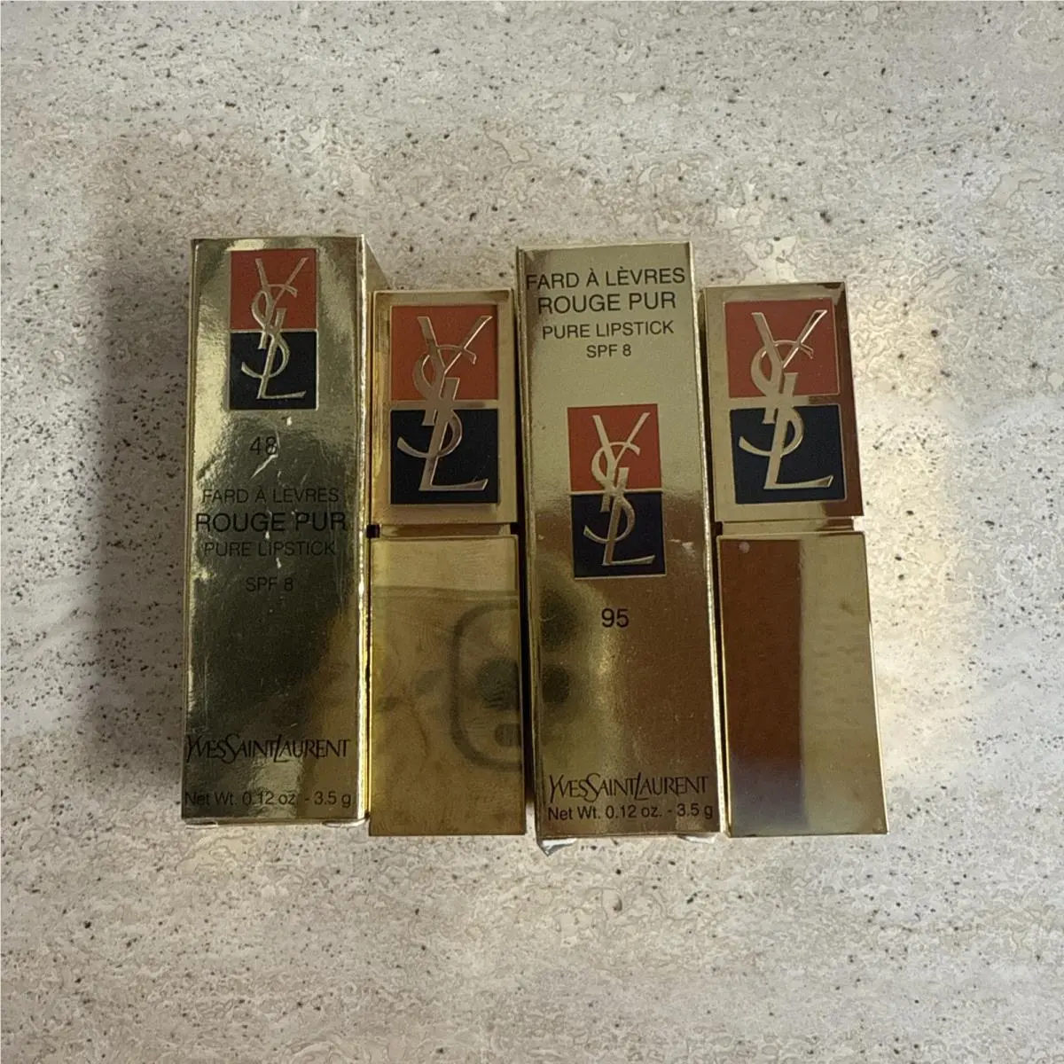 Yves Saint Laurent Ysl Rouge Pure Lipstick Lot of 2 48 Poppy Red 95 Hibiscus