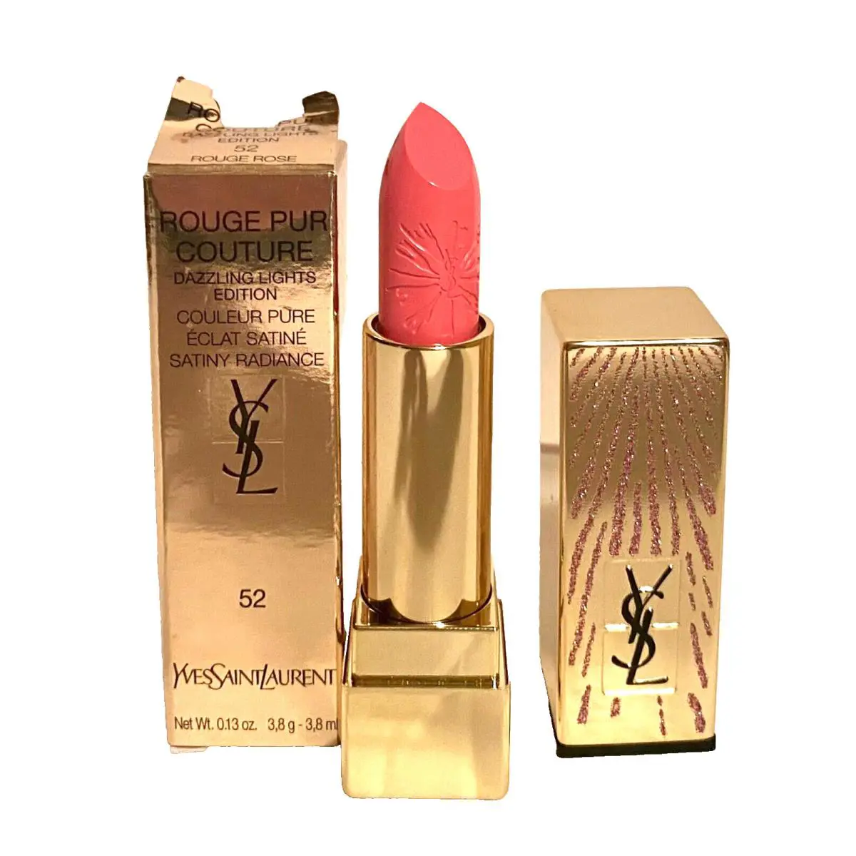 Yves Saint Laurent Rouge Pur Couture Lipstick Dazzling Light Ed. 52 Rouge Rose