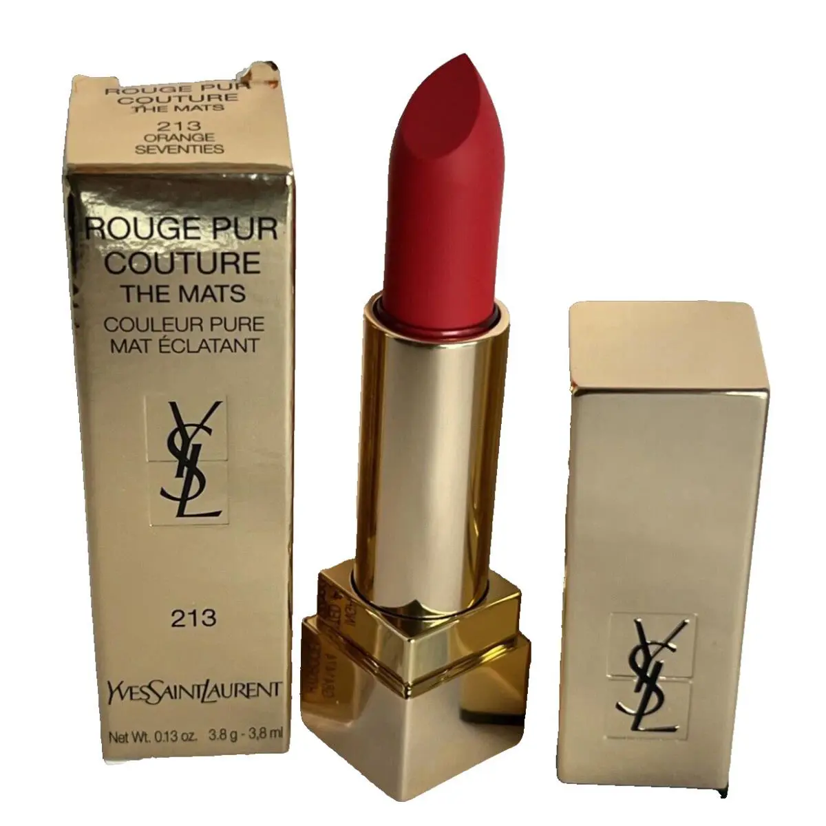 Ysl Yves Saint Laurent Rouge Pur Couture The Mats Lipstick 213 Orange Seventies
