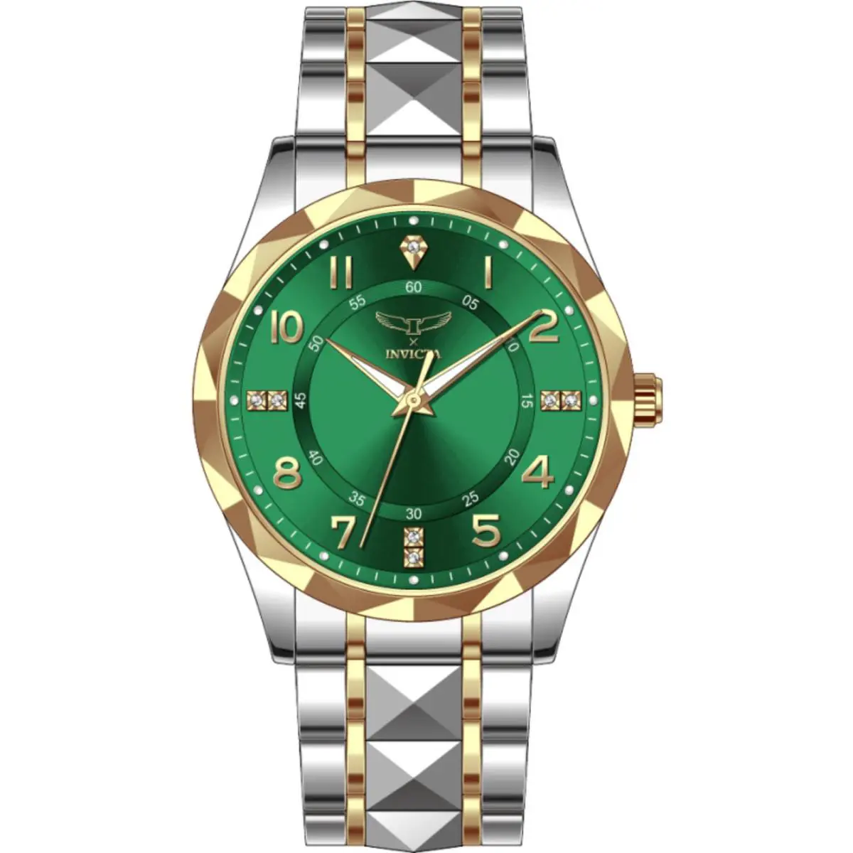 Invicta Men`s Watch Specialty I by Invicta Green Dial Two Tone Bracelet 69025