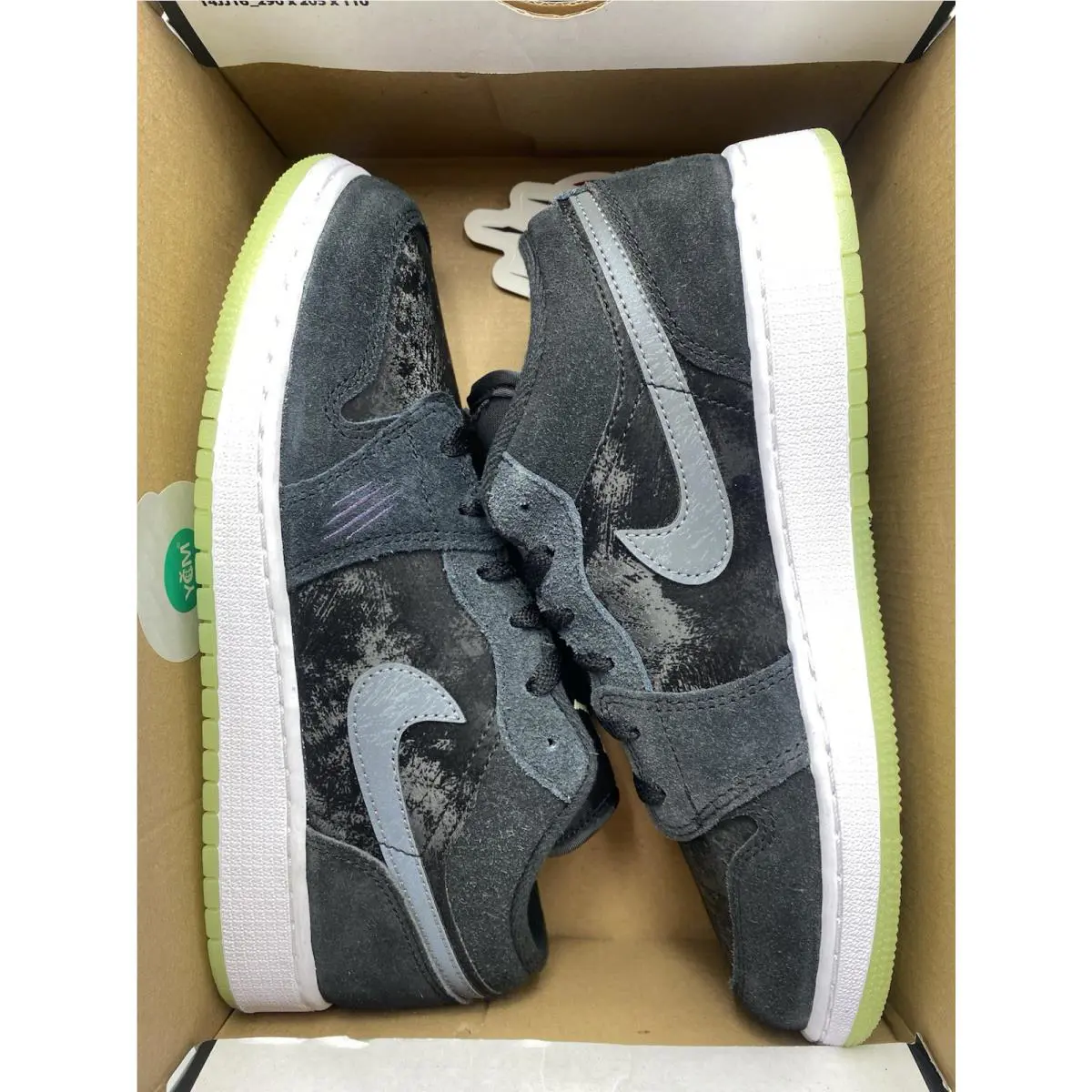 Nike shoes - Nike Air Jordan 1 - Air - HV4775 001 - Black/Iron Grey-Barely Volt (UPC: 198482641368) 5