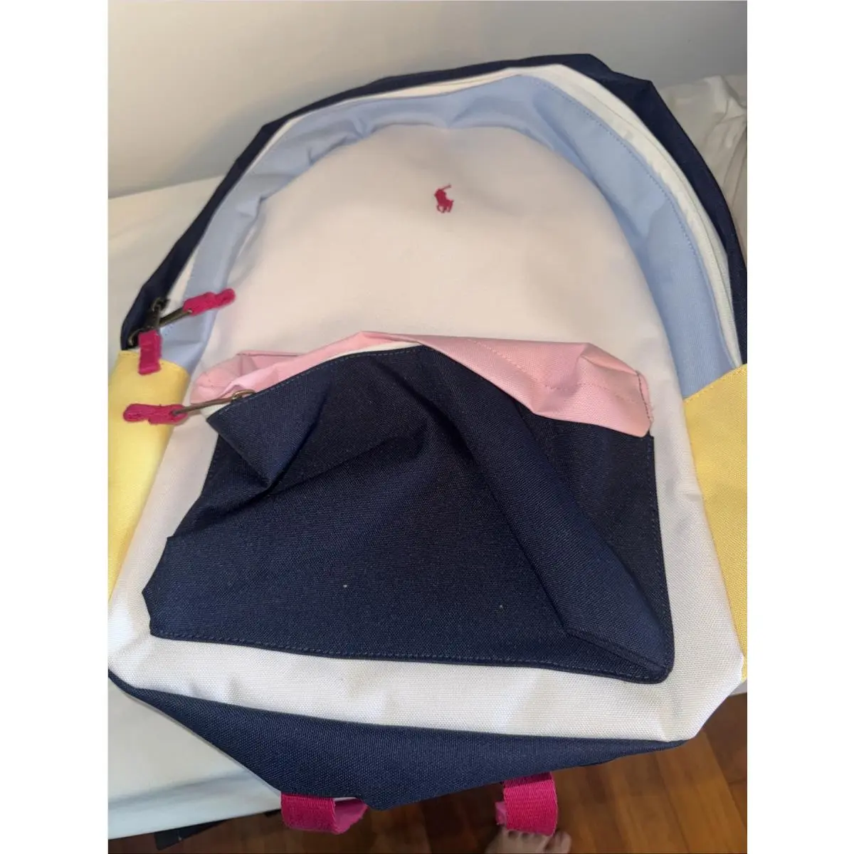 Polo Ralph Lauren Colorblock Multi-color Zip Backpack Bag 9AR151-W4H Tags