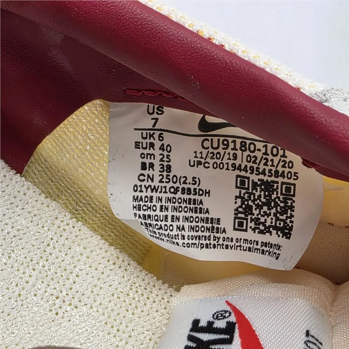 Nike shoes - Nike - CU9180-101 - Sail/Gym Red (UPC: 194495458405) 8