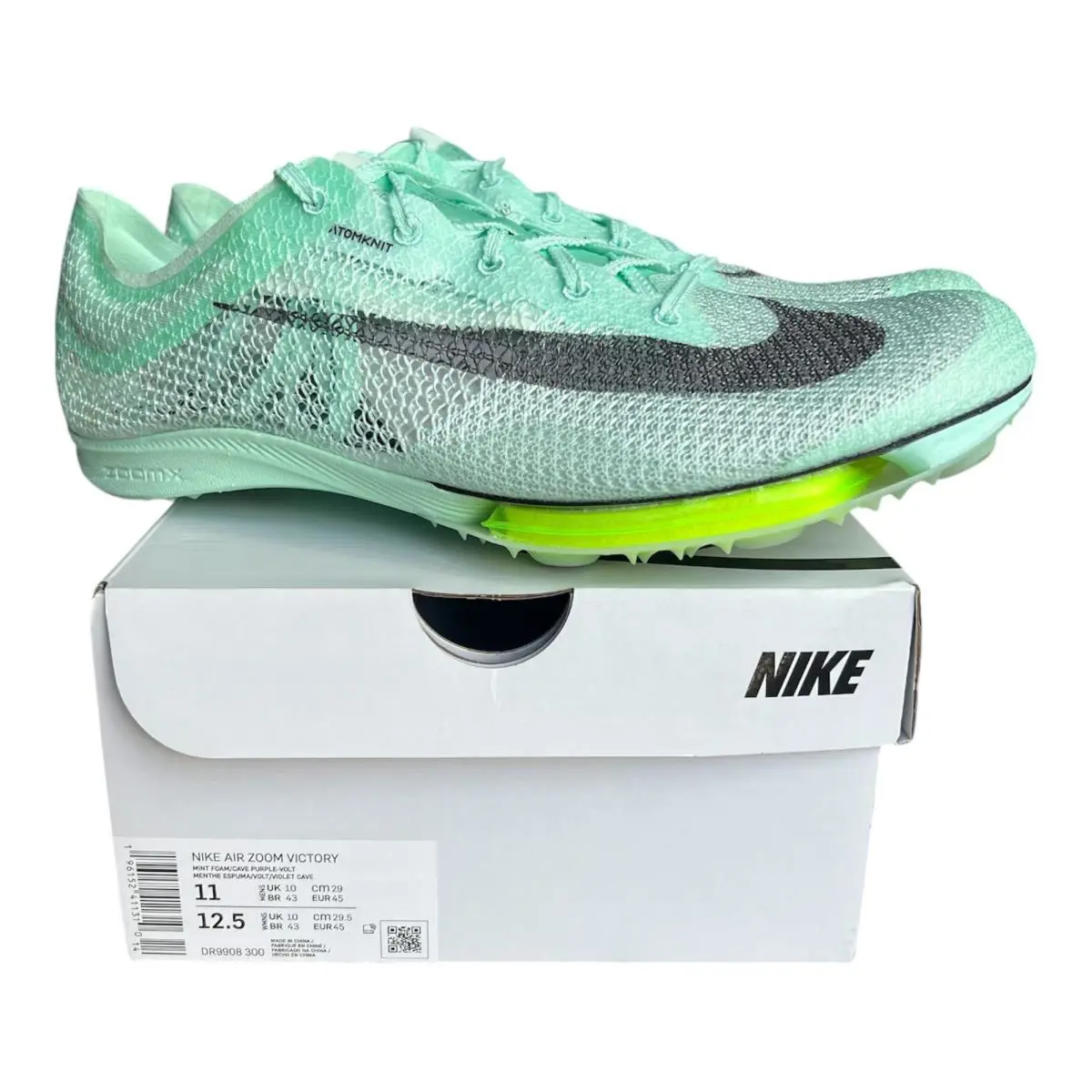 Nike Air Zoom Victory Size 11 Men`s Track Spikes Mint Foam Volt DR9908-300 Nby - Green