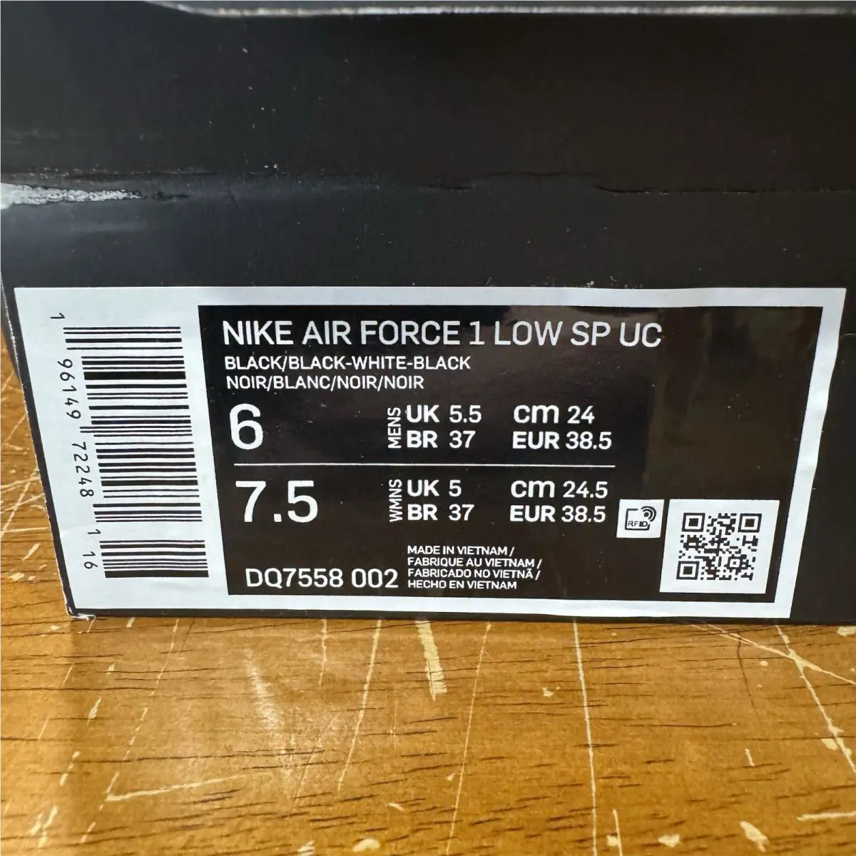 Nike shoes - Nike Air Force 1 - Air Force - DQ7558 002 - Black (UPC: 0196149722481) 7