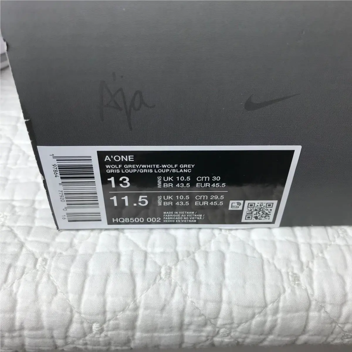 Nike shoes - Nike A`ja Wilson A`One - Wilson - HQ8500-002 - White Wolf Grey 11