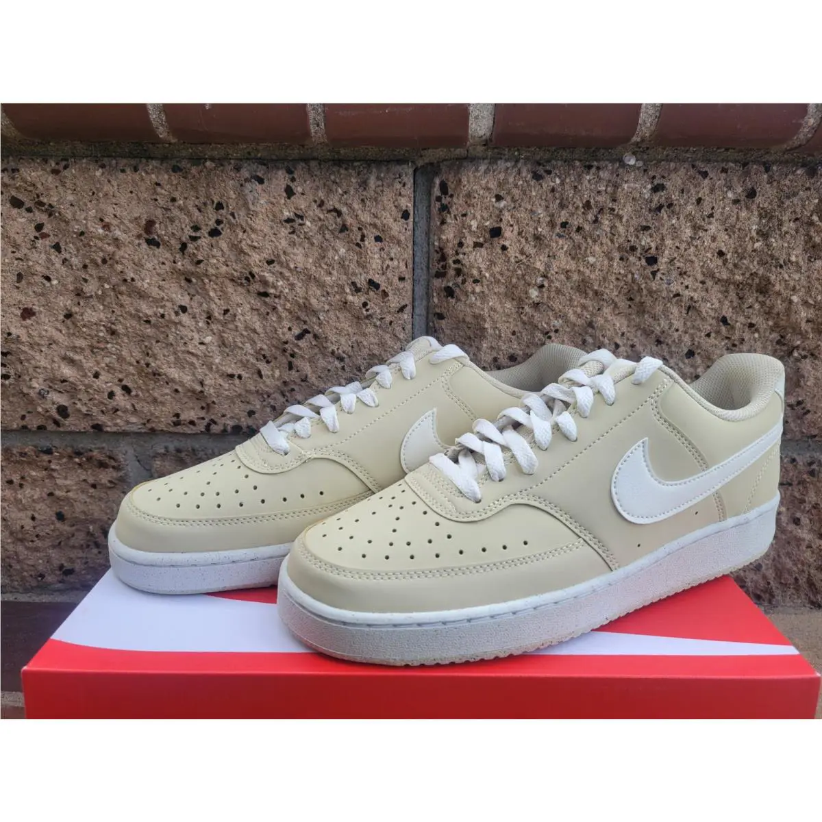 Nike shoes - Nike Court Vision Low Premium - HM9429-201 - Light Khaki/Sail (UPC: 197863830018) 1