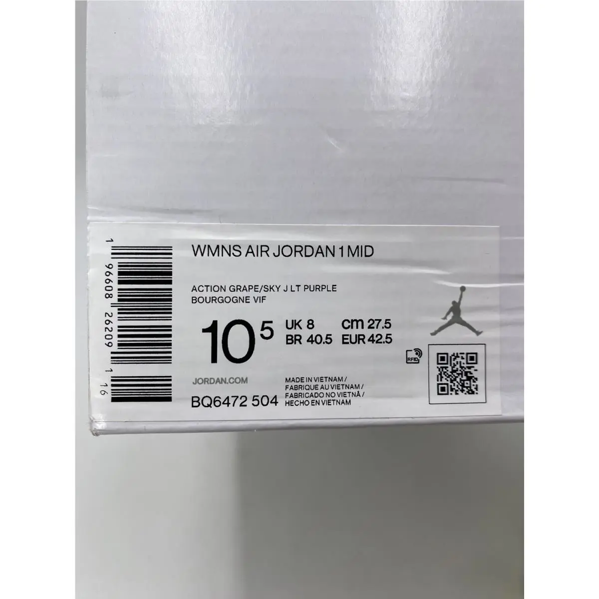 Nike shoes - Nike Air Jordan 1 - Air - BQ6472 504 - Action Grape (UPC: 196608262091) 6