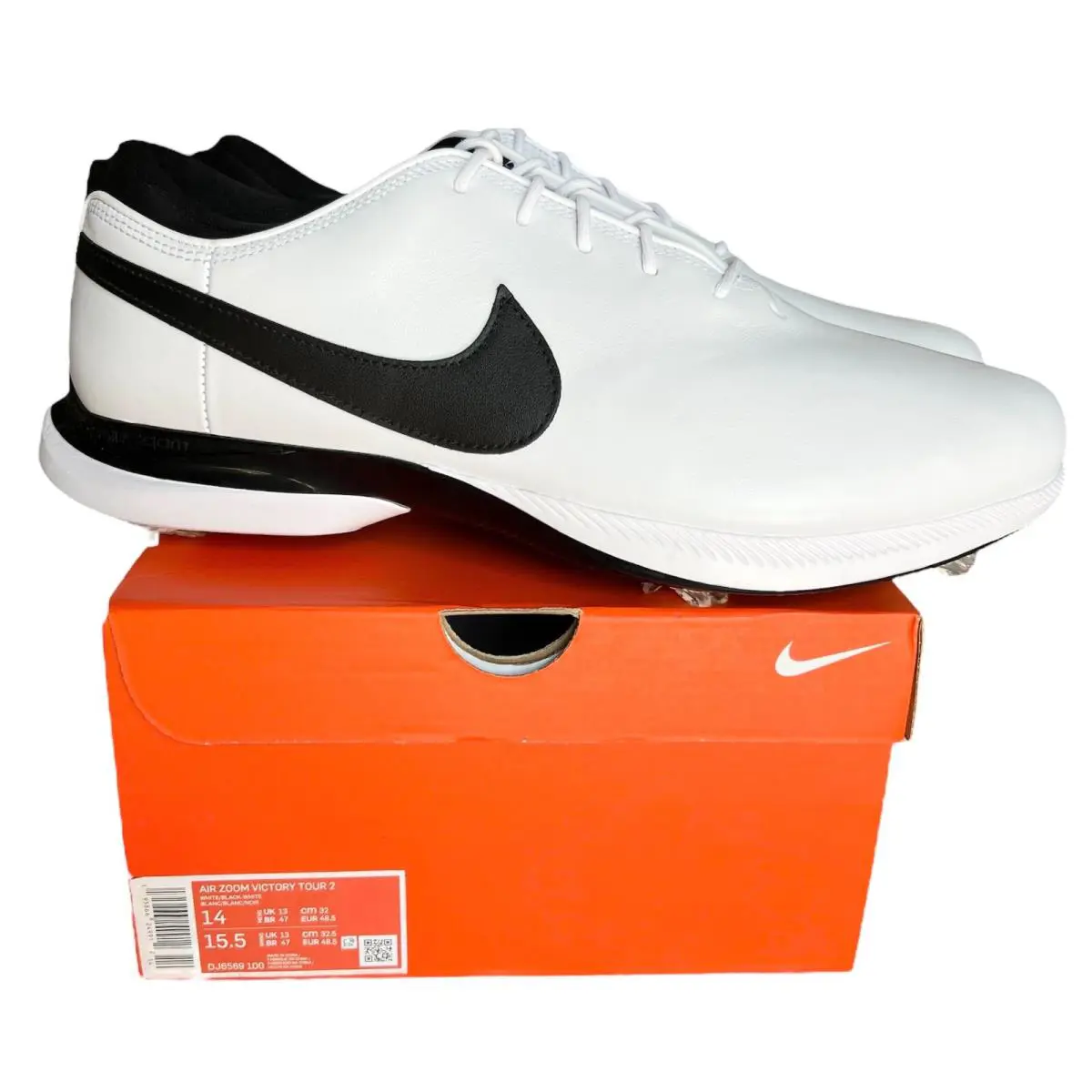 Nike Air Zoom Victory Tour 2 Size 14 Men`s Golf Shoes White/black DJ6569-100 Nby - White
