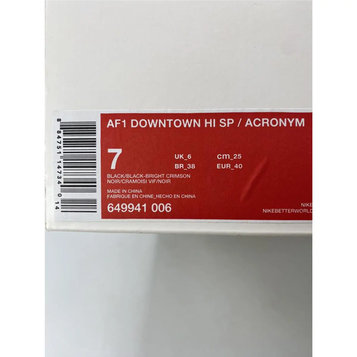 Nike shoes - Nike Air Force Downtown 1 - 649941 006 - Black/Bright Crimson (UPC: 884751147340) 6