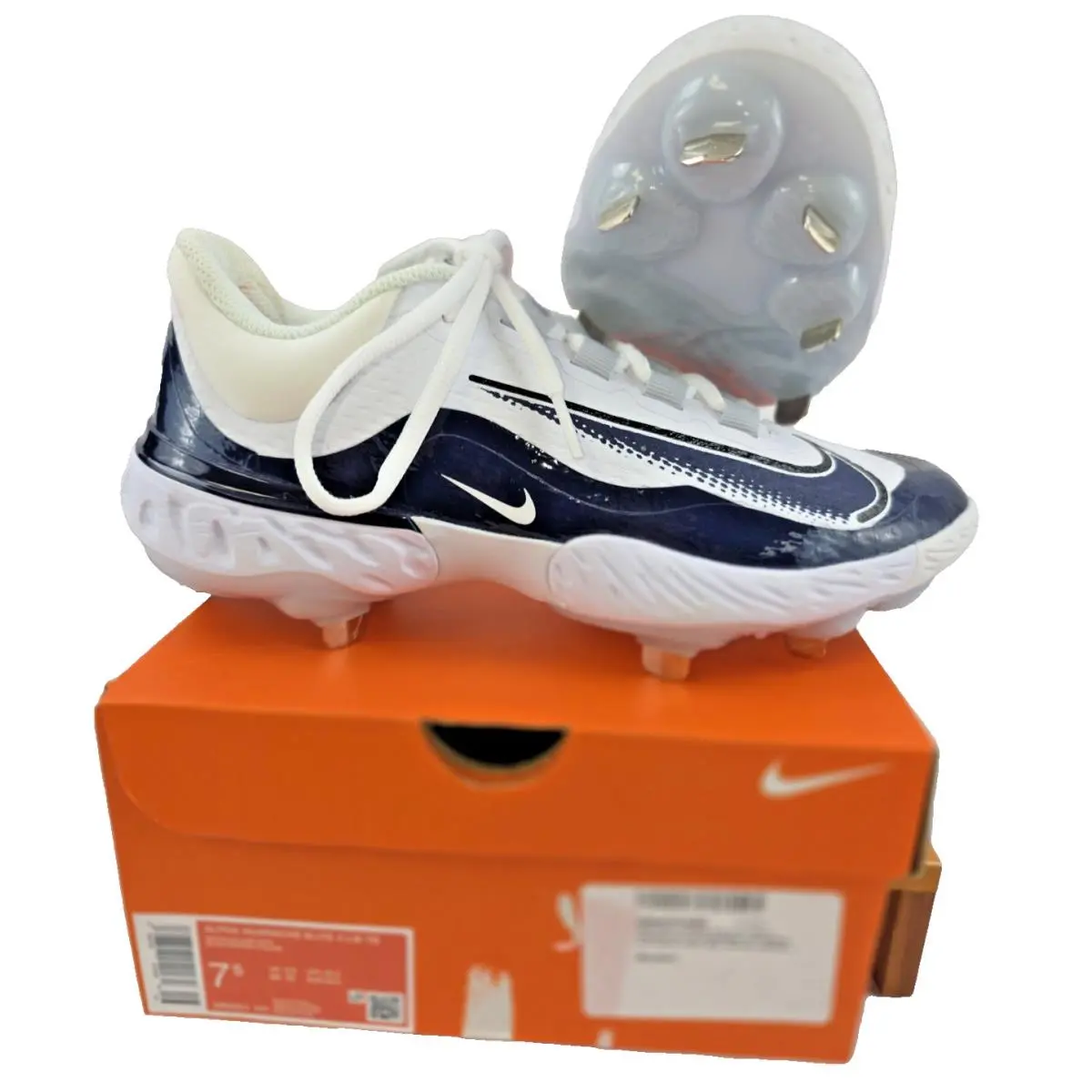 Alpha Huarache Elite 4 LW TB Baseball Cleats SZ 9 White Navy DR6851-101 by Nike
