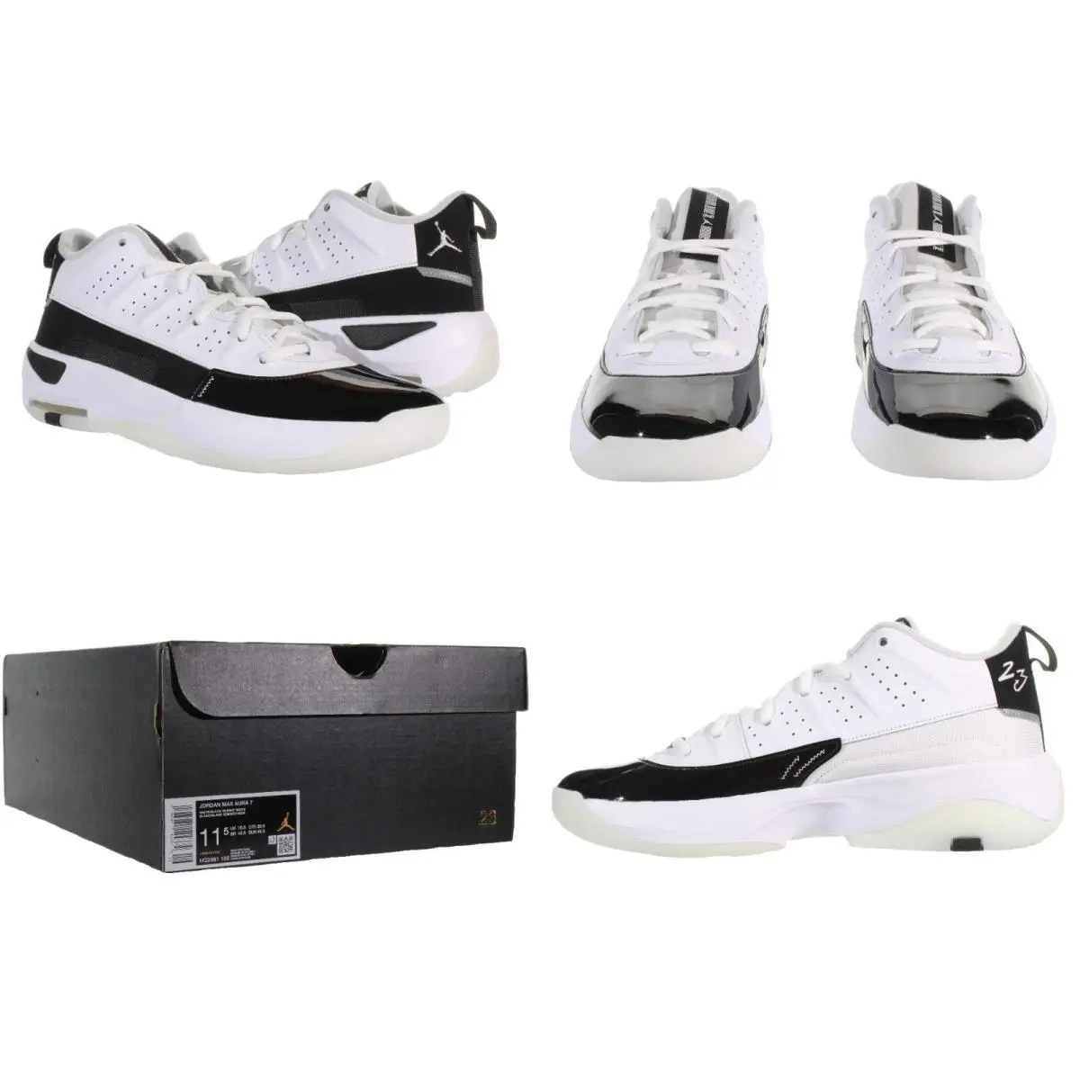Nike Men`s Jordan Max Aura 7 White - Black Basketball Shoes Size 11.5