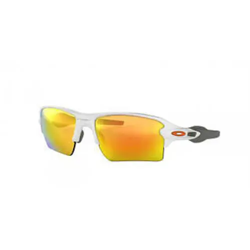 Oakley Men`s OO9188 Flak 2.0 XL Rectangular Sunglasses Polished White/fire Irid - Frame: White, Lens: Red Iridium