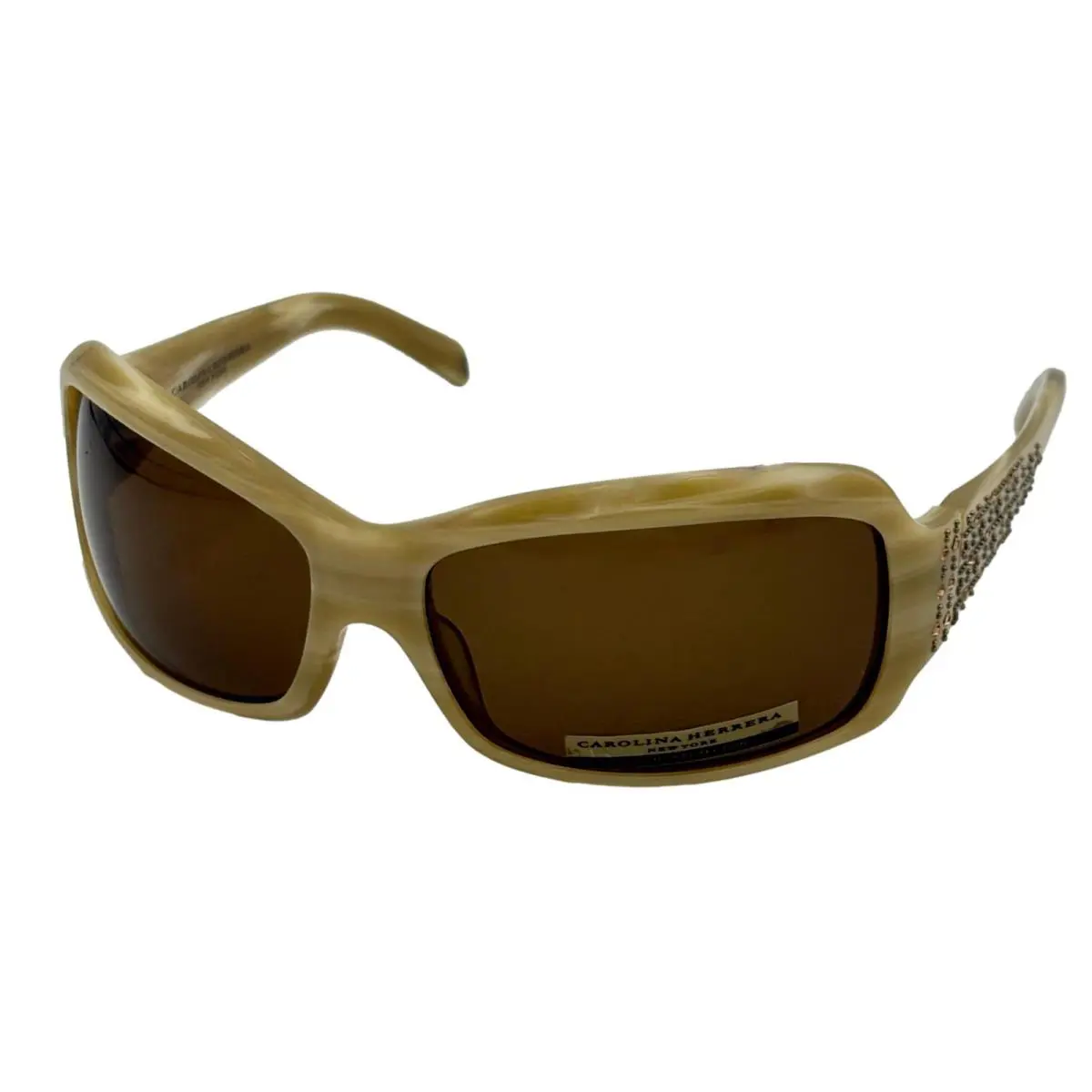 Carolina Herrera Women`s Sunglasses She 708 Plastic Oversize Hream Horn