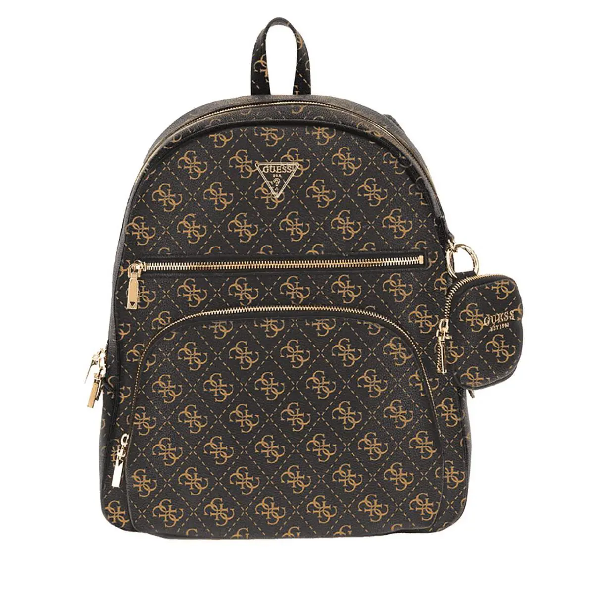 Power Play Ii Tech Backpack with Top Handle Womens Bag In Brown by Guess