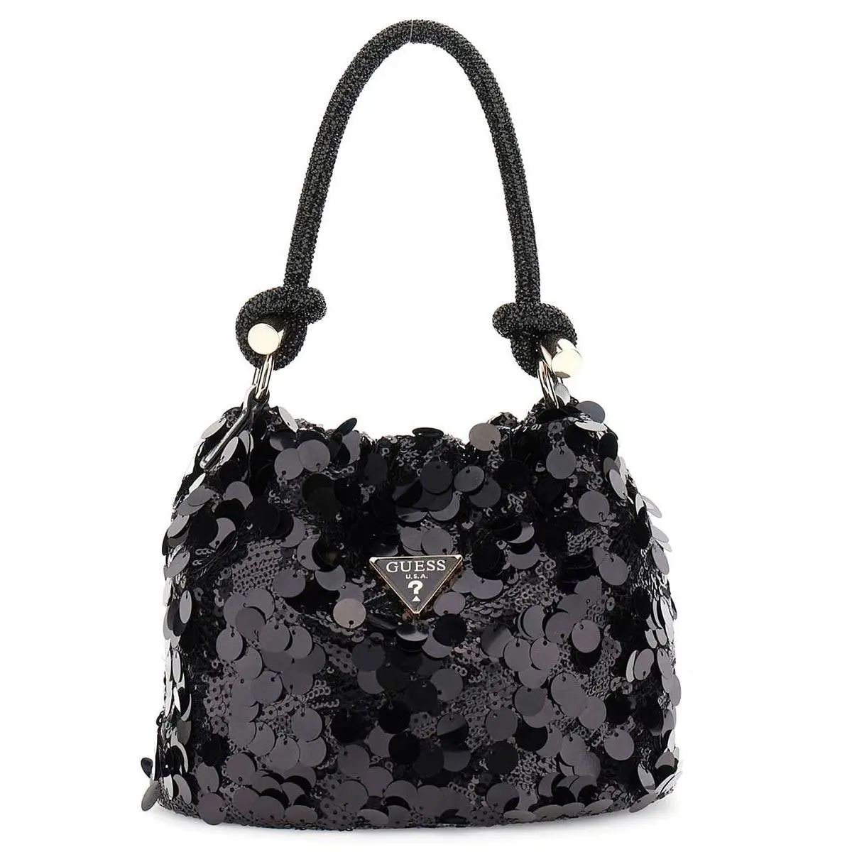 Guess Holiday Shine with Rhinestone Womens Handle Mini Bag In Black