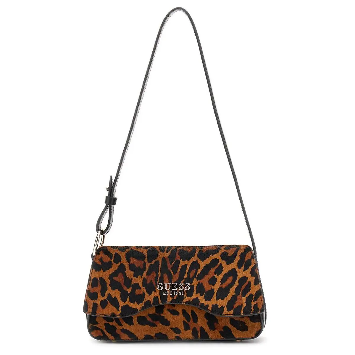 Domitila Mini Over Flap Shoulder Womens Bag In Leopard by Guess