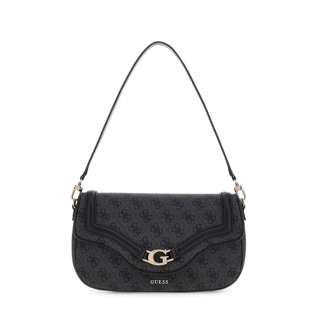 Dea Shoulder with Chain Strap Womens Bag In Coal by Guess