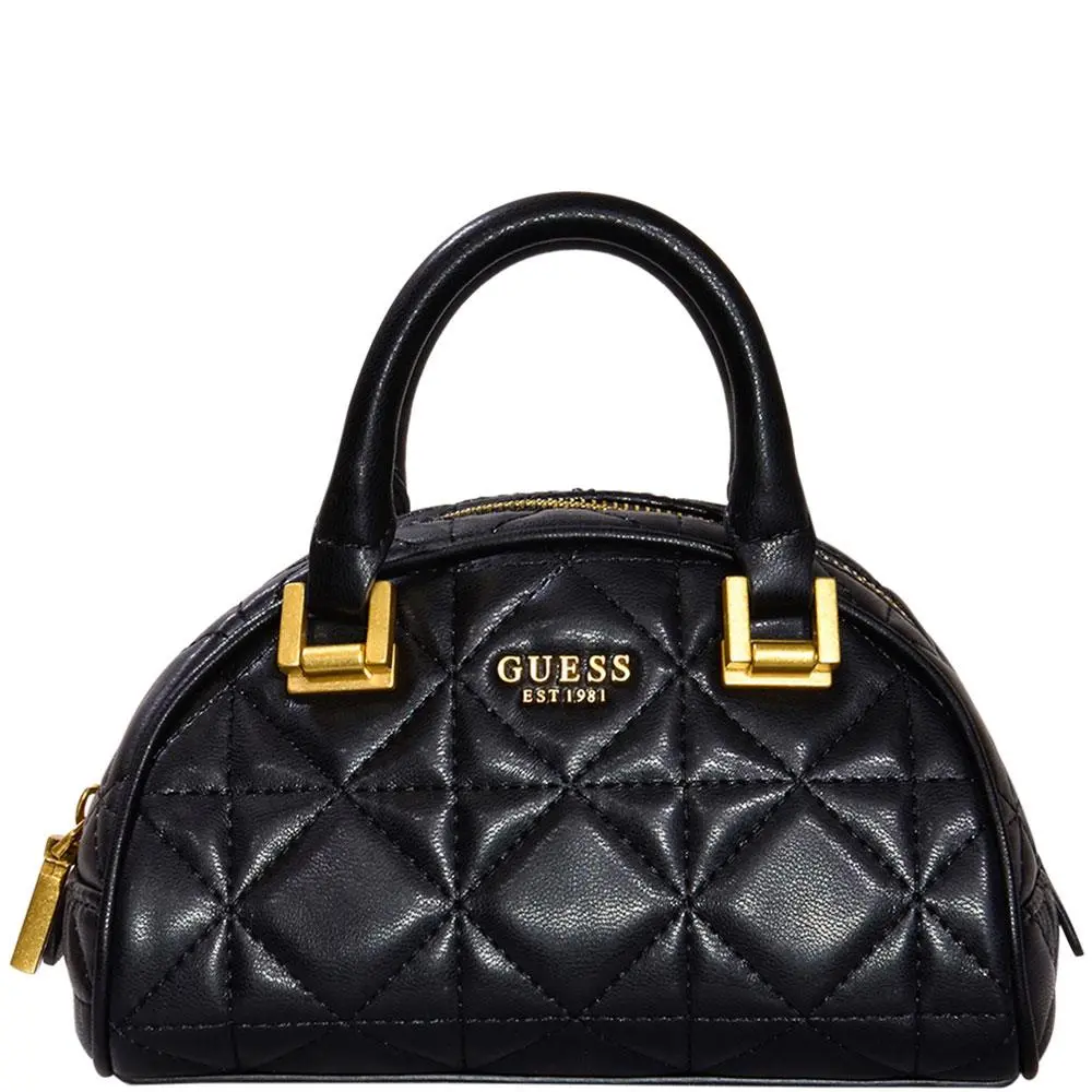 Women`s Mildred Mini Handbag Bowler Black by Guess
