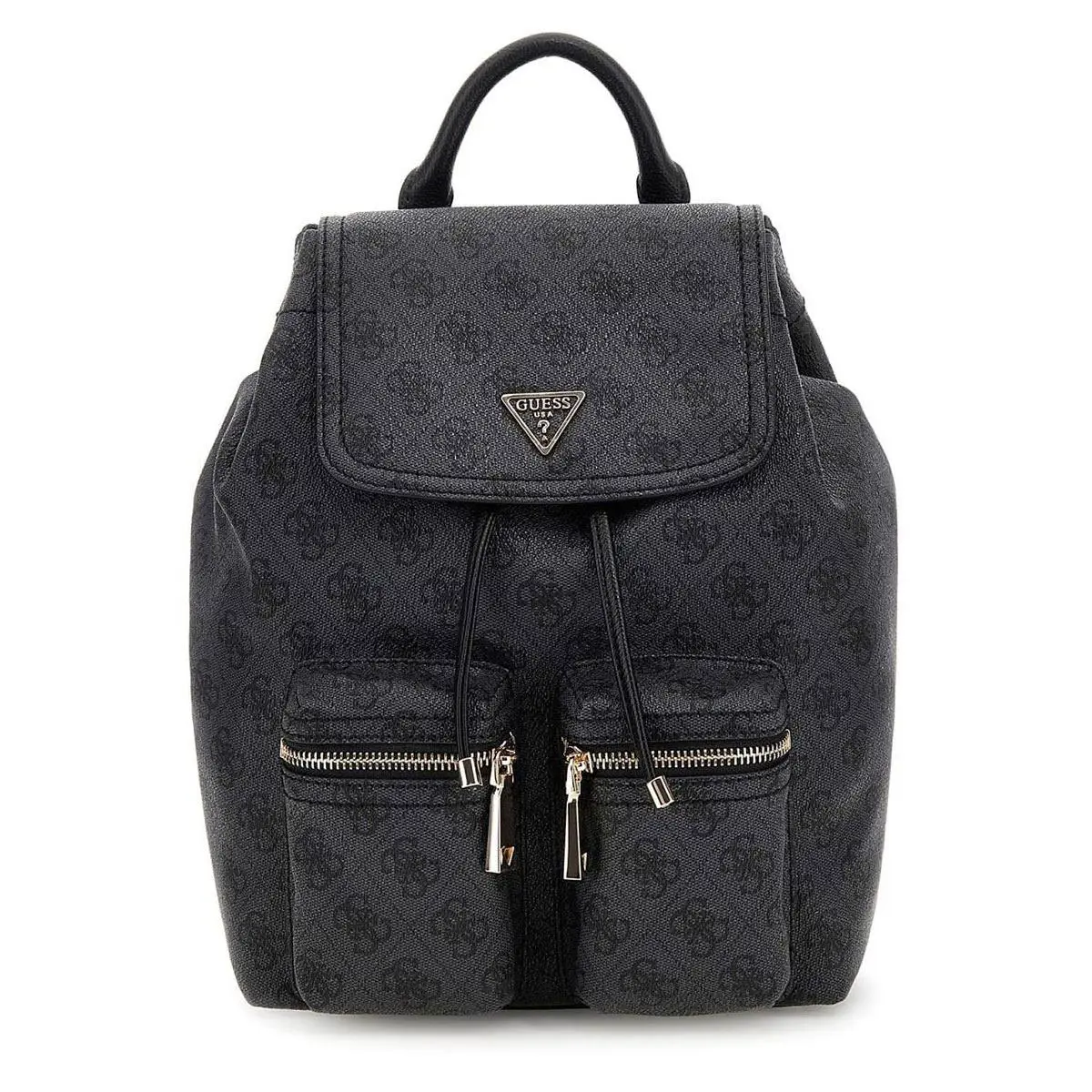 Manhattan Ii Flap Backpack Trolley Handle Womens Bag In Coal by Guess