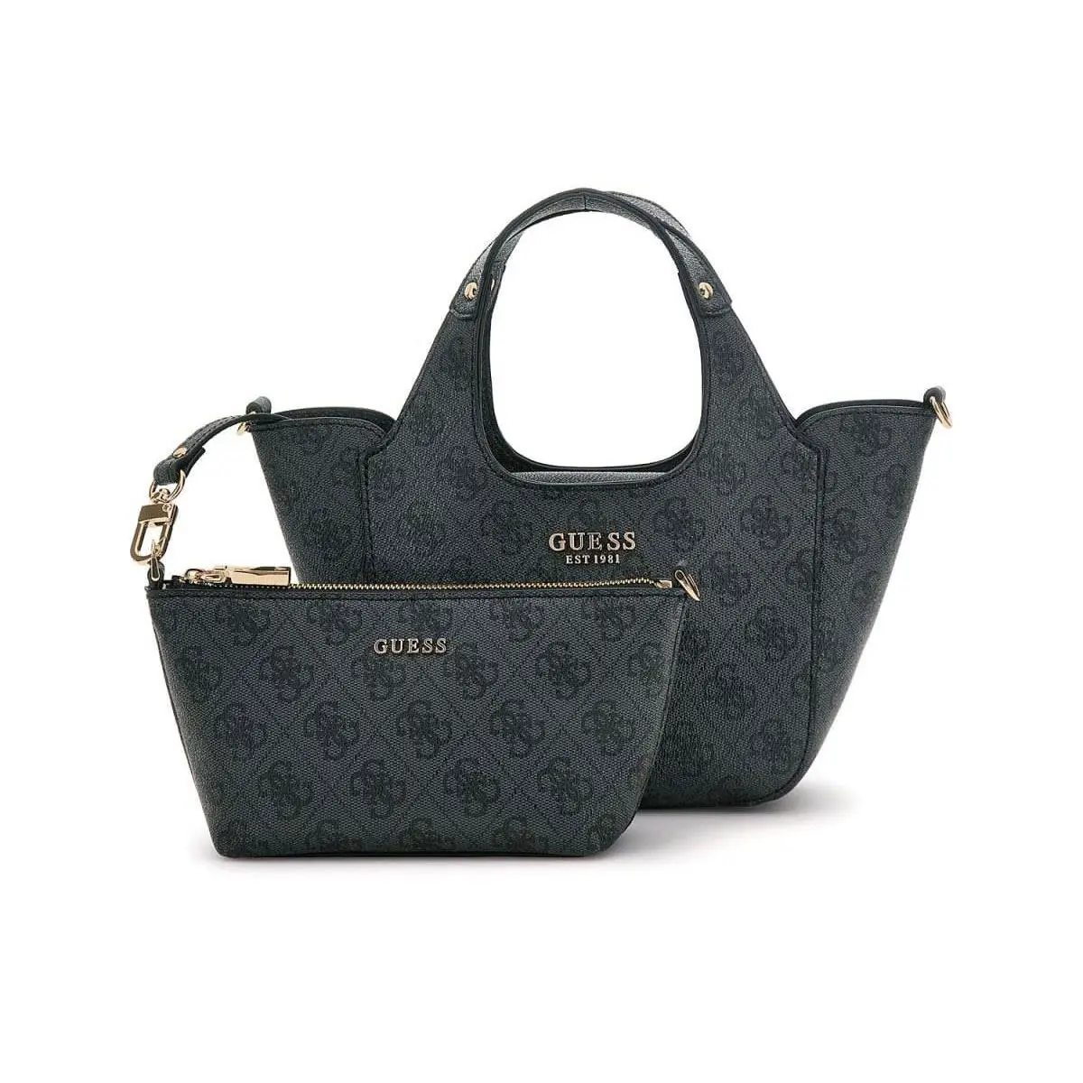 Calista 4G Adjustable Womens Shoulder Mini Bag In Coal by Guess