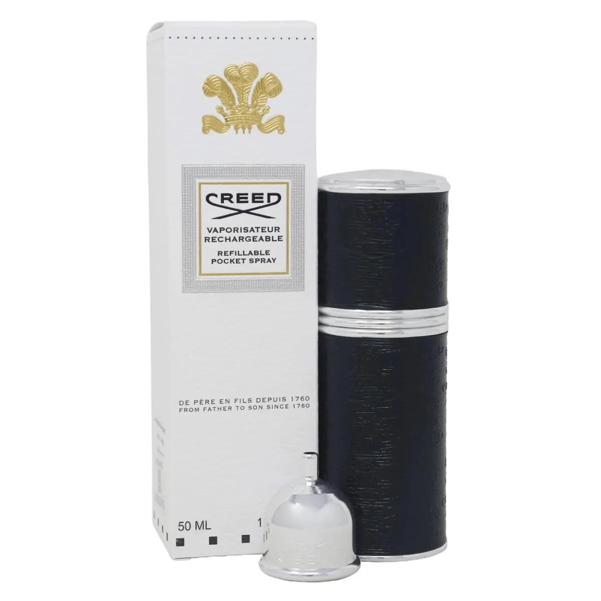 Creed Silver/black Rechargeable Refillable Pocket Spray 50ml –