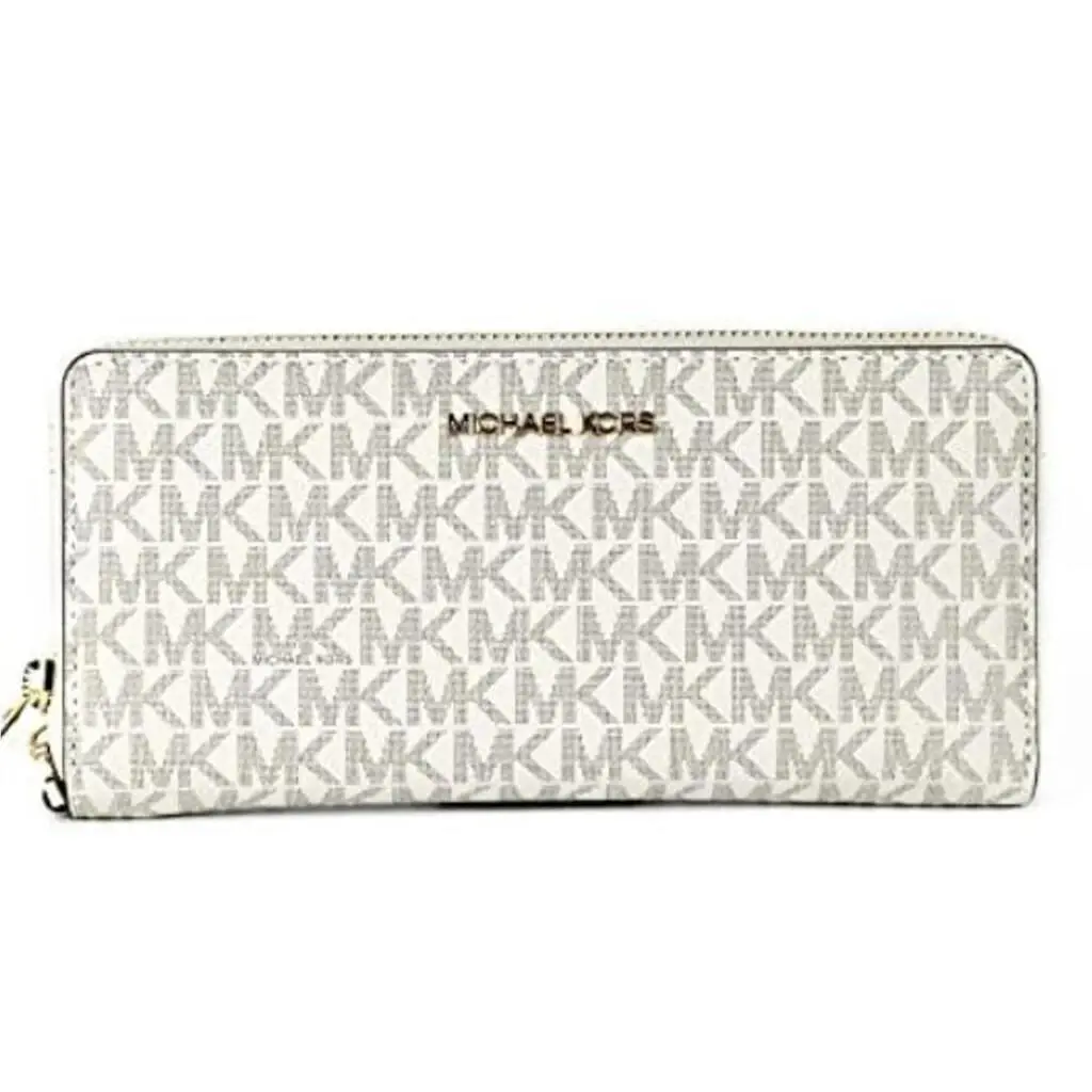 Michael Kors Signature Jet Set Travel Continental Wallet/wristlet in Vanilla