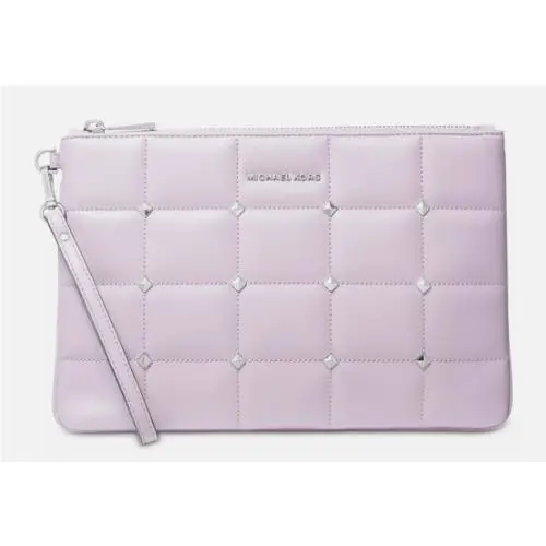 Michael Kors Wristlet XL Zip Pouch Wallet Handbag Quilted Leather Tech-case