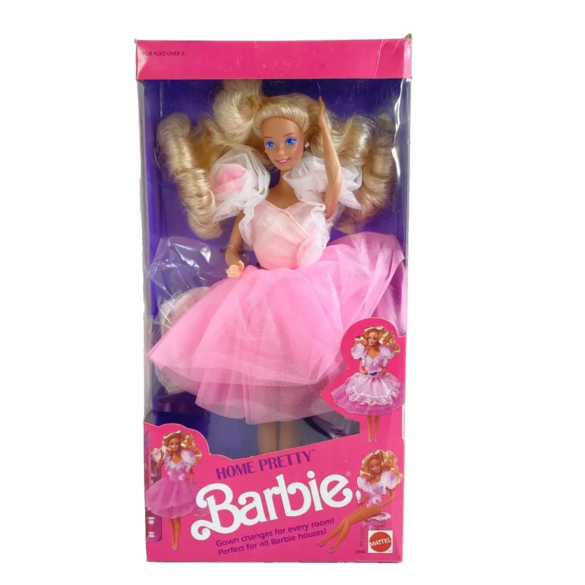 Mattel Barbie Home Pretty Doll 2249 Superstar Gown Changes For Each Room 1990