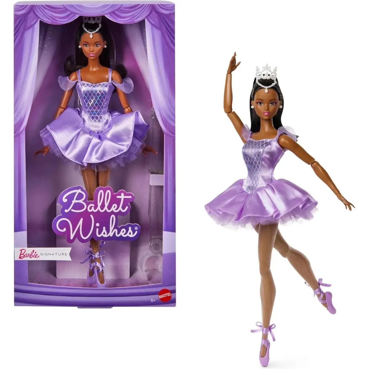 Barbie Signature Ballet Wishes Doll Purple Dress Collectible Fashion Toy Gift