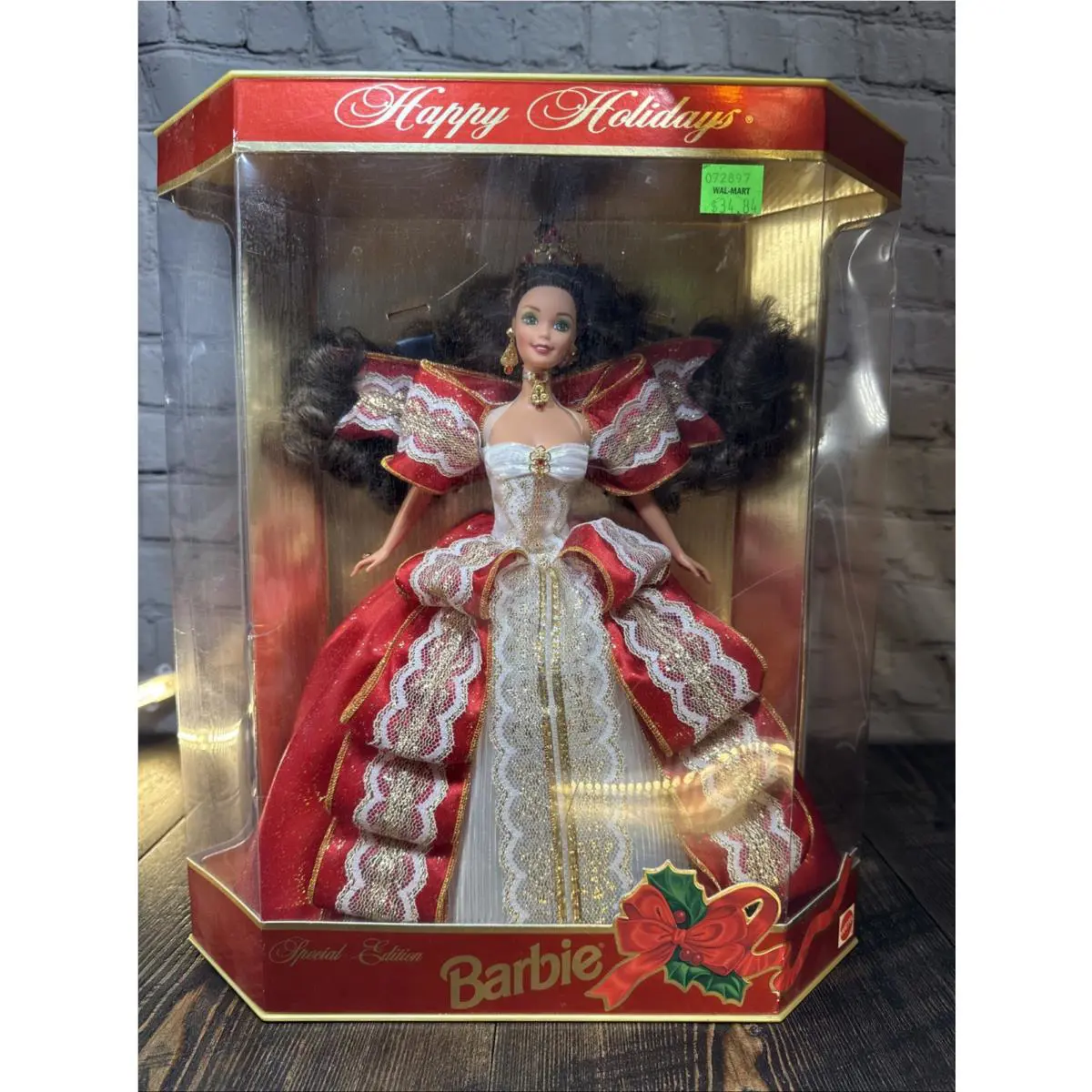 1997 Misprint Green Eye Doll Blue Eyes Box Happy Holiday Barbie Special Edition
