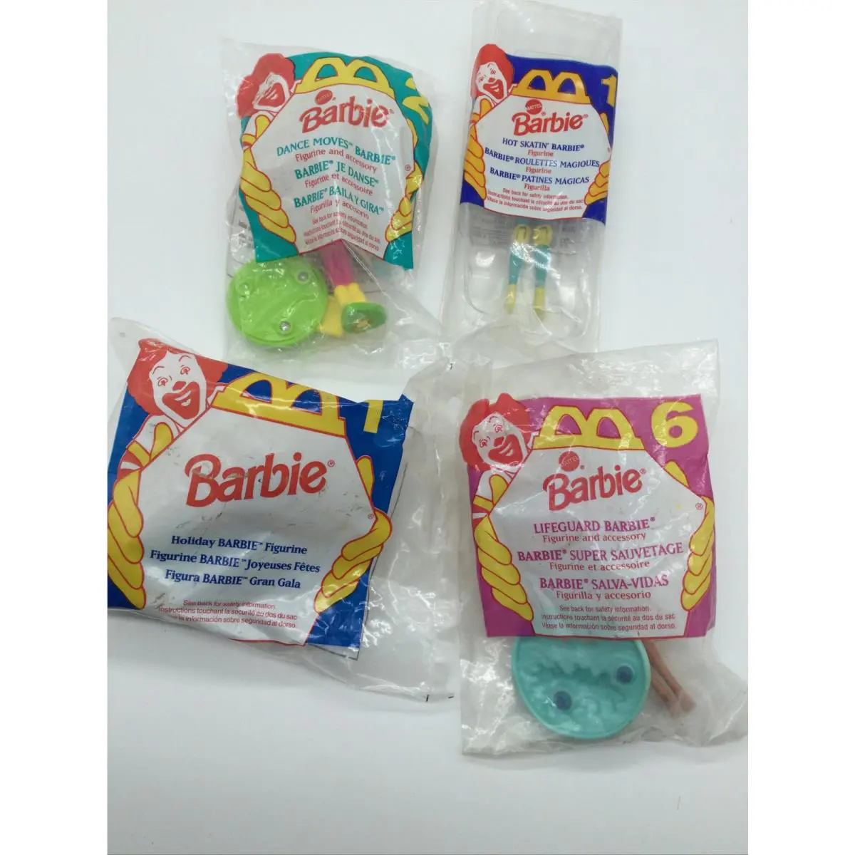 Bundle Of 4asso. Mc Donold Barbie Figurines - B1