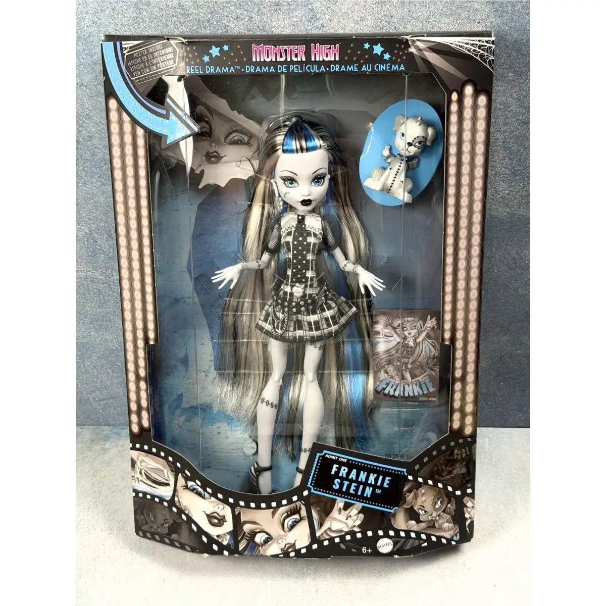 Monster High Frankie Stein Reel Drama Doll Collector Black Mattel 2022 Nrfb