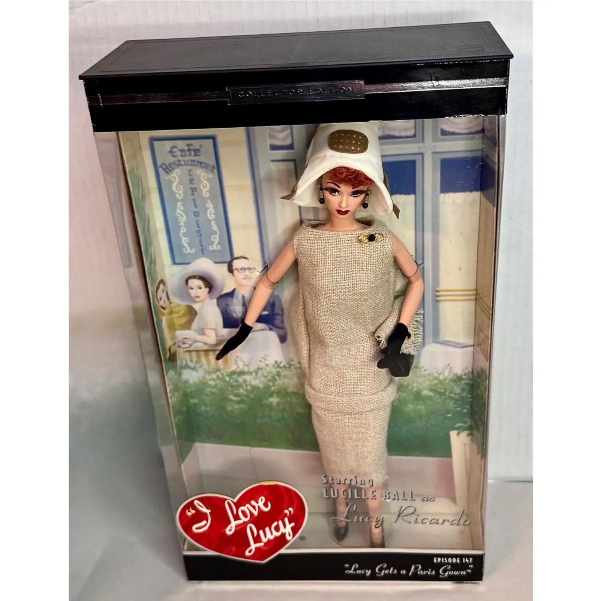 2002 Mattel I Love Lucy Lucy Gets a Paris Gown Collector Edition Barbie Nrfb
