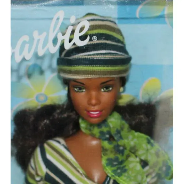 Green Corduroy Cool Barbie Doll African American Htf AA 1999 Asha Face Nrfb