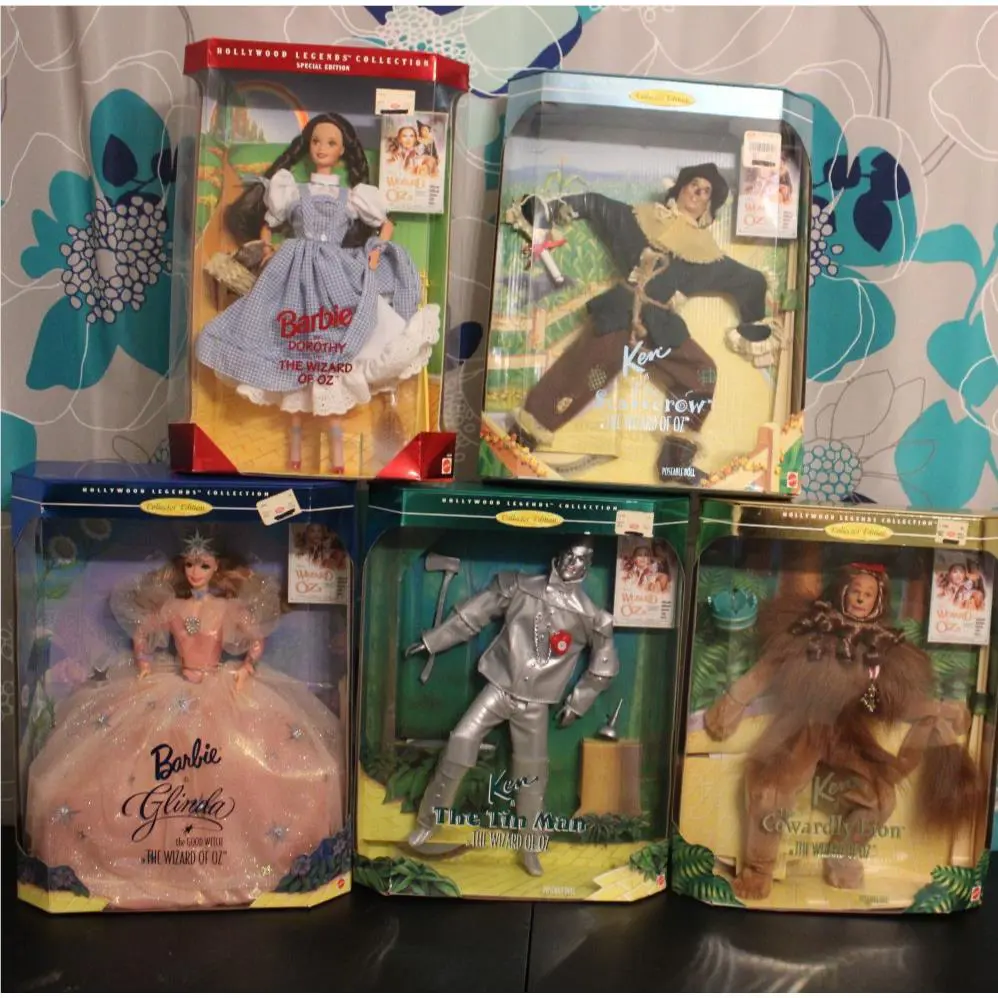 Vintage Wizard of Oz Barbie Ken Dolls Hollywood Legends Complete Set of 5 Nrfb