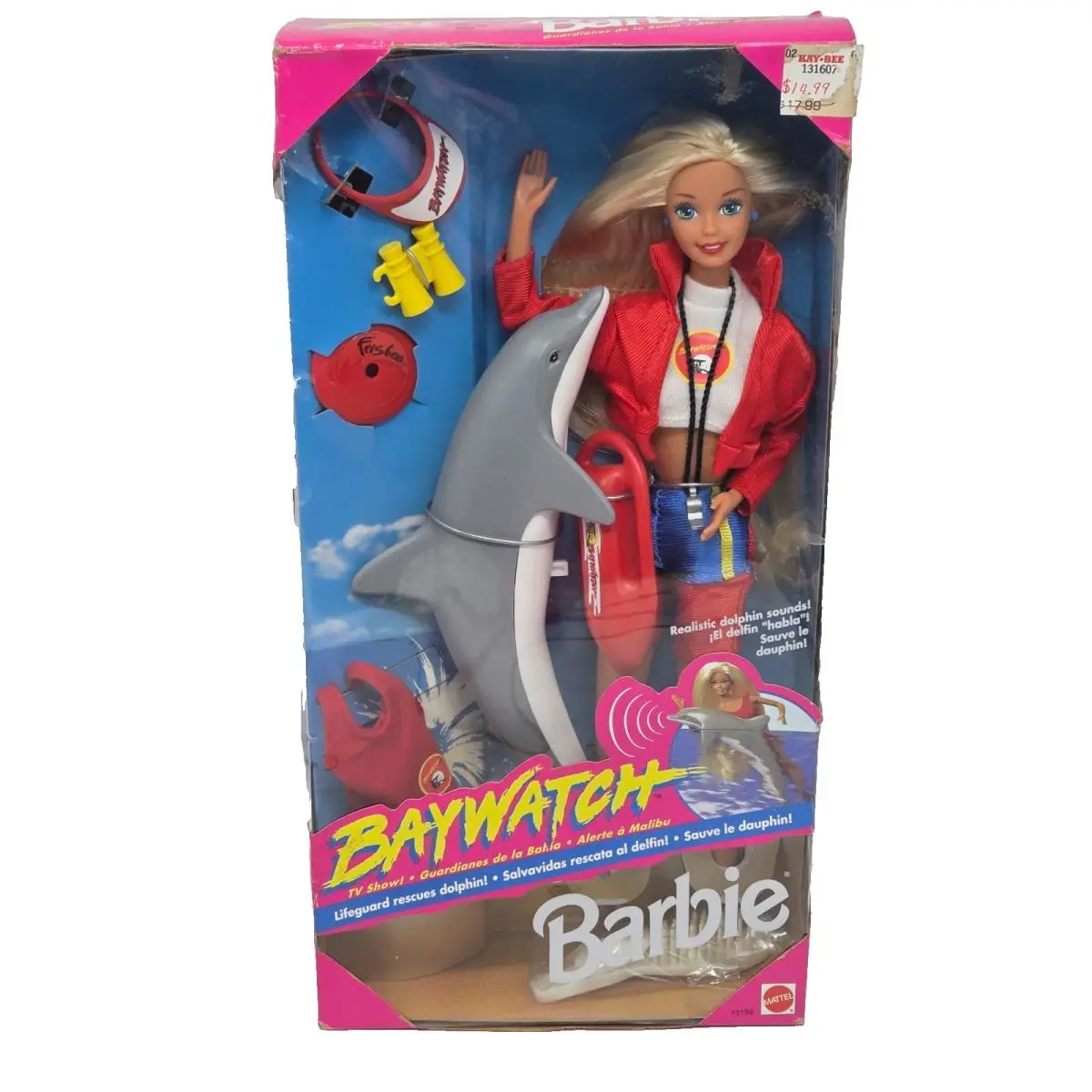 Vintage 1994 Baywatch TV Show Lifeguard Barbie Doll Mattel N Box 13199