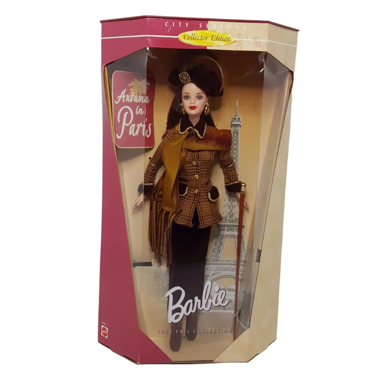 Vintage 1997 Paris Barbie Doll Mattel City Seasons Collector Coa 11.5