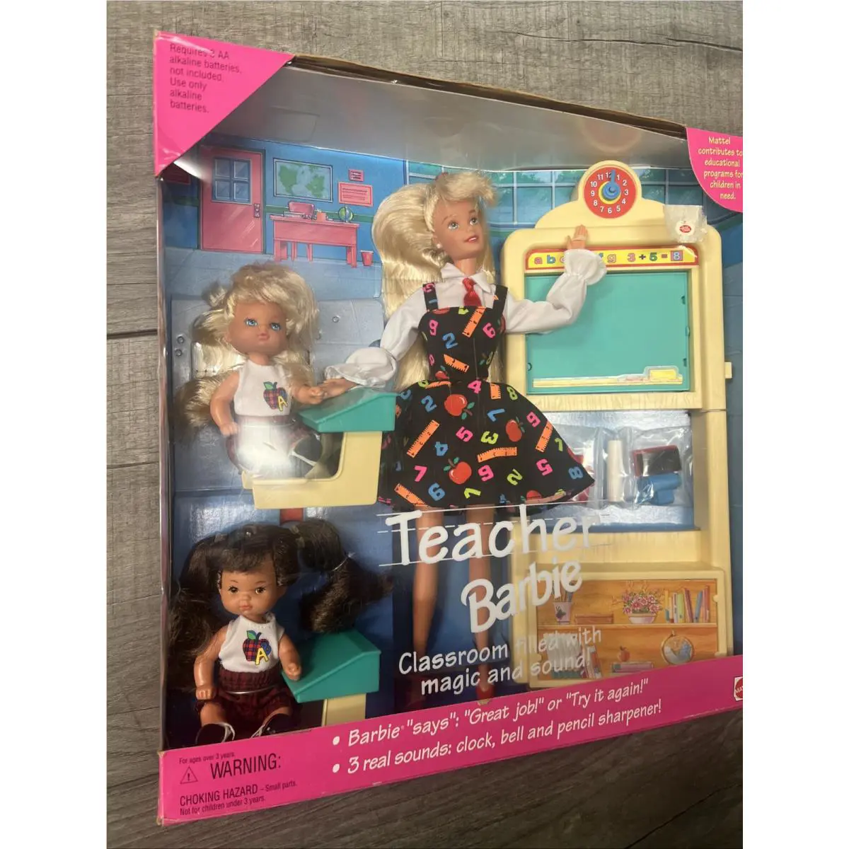 90s Barbie Doll 1995 Teacher Barbie Mattel 13914 Talking Doll Set