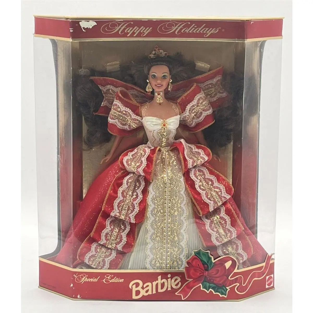 Barbie Dolls 1997 Happy Holidays Gold Special Edition - Box Wear - Check Photo