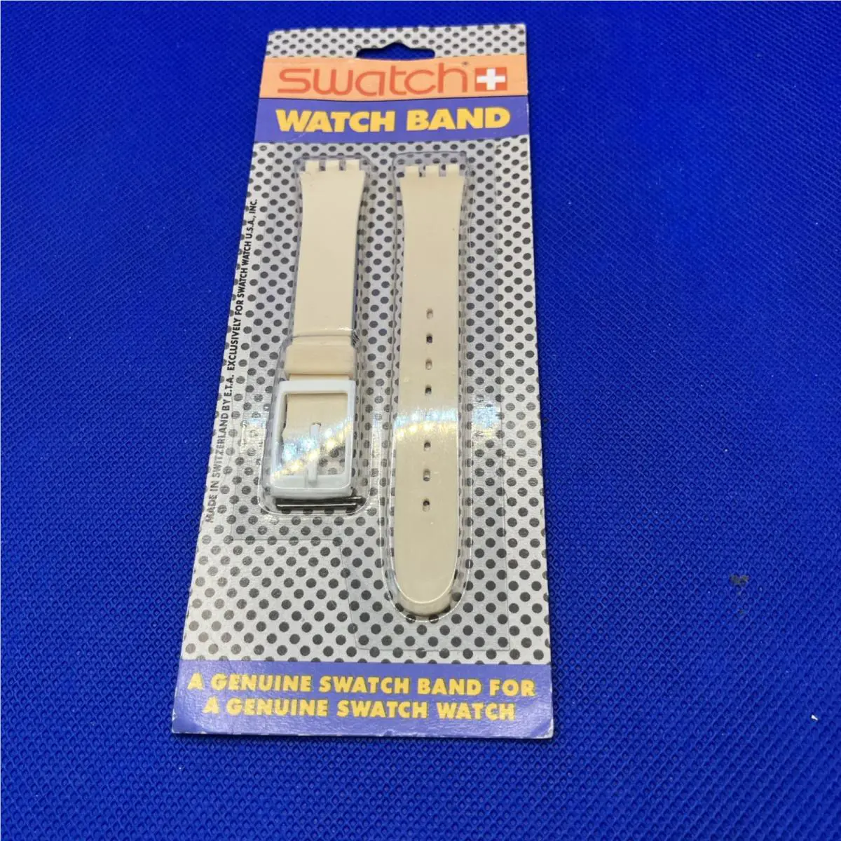 Vintage Swatch Womens Wrist Watch Band Beige Cream White Mip