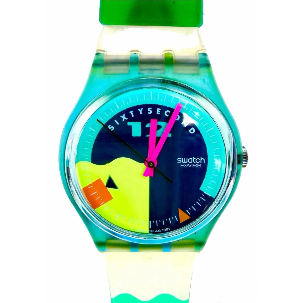 Vintage  Watch Nosewheelie GN115 1991 Standard Gents 34mm Quartz Nos Lume by Swatch