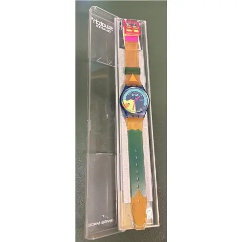 IN Box w Tags Vintage 1991  Quartz Watch Nosewheelie Model GN115 by Swatch