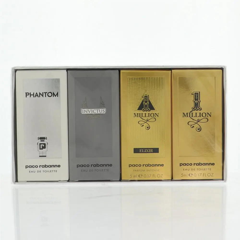 Paco Rabanne Mini Variety by Paco Rabanne Gift Set For Men 4 Piece Set For Men: