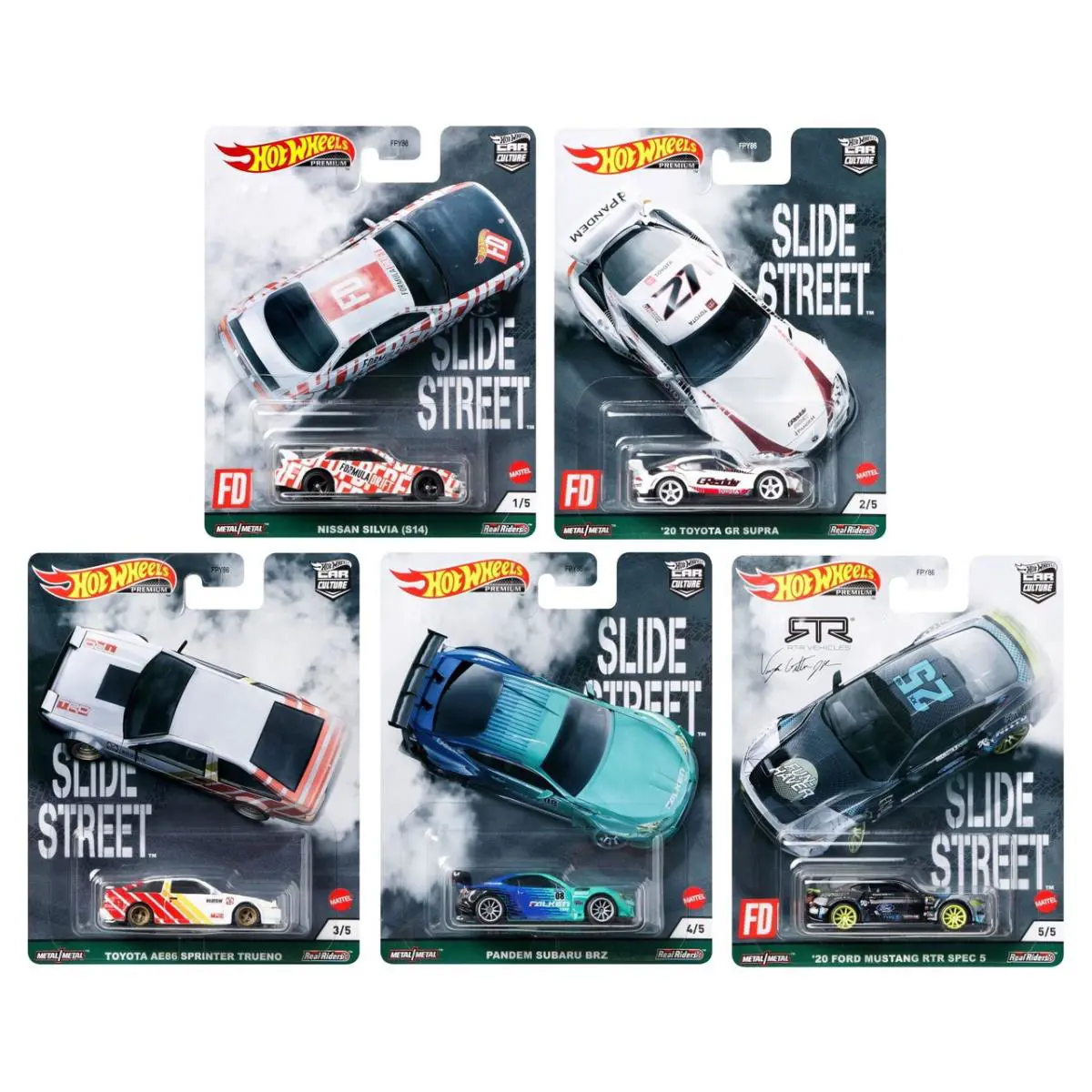 Hot Wheels Car Culture Slide Street Cars Set of 4