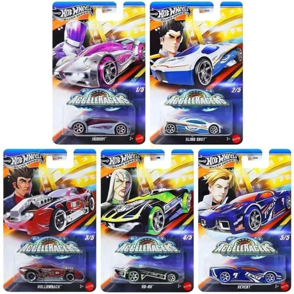 Hot Wheels Silver Series Acceleracers Set of 5 Diecast Cars