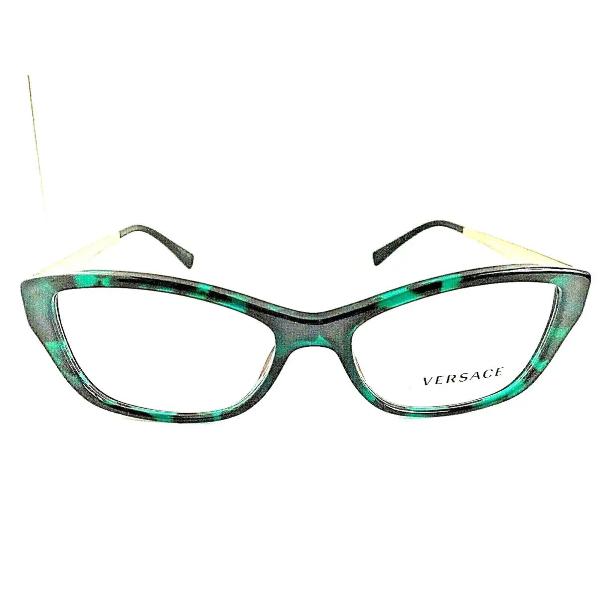 Versace Green 52mm Cat Eye 52-16-140 Women`s Eyeglasses Frame Italy 2 7